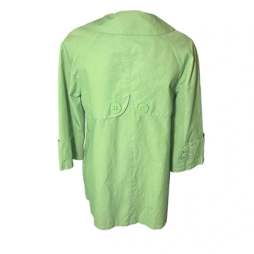 Anthropologie Tulle Pistachio Green A-Line Short Trench Coat ‎ Size Large